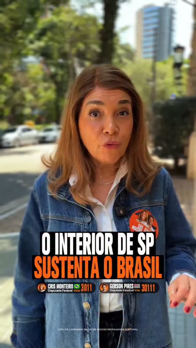 O interior de São Paulo sustenta o Brasil e merece ser respeitado e representado!